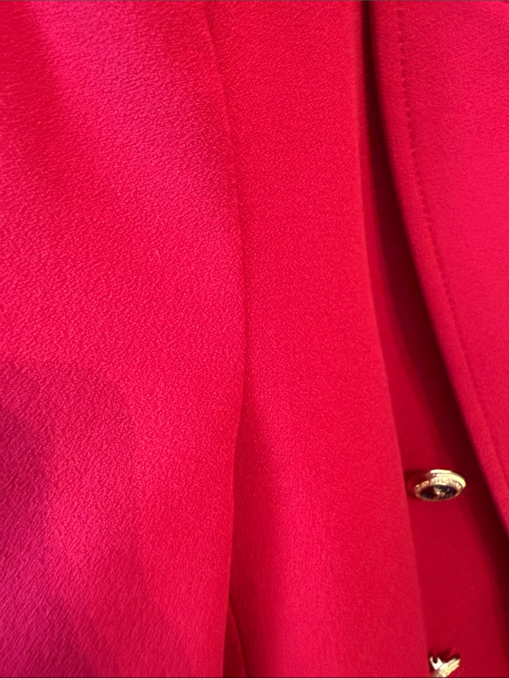 Zara Vibrant Red Double-Breasted Blazer with Gold Buttons - Picture 3 of 11